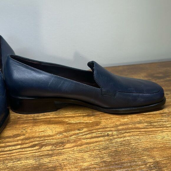 Etienne Aigner Merit Blue Leather Loafer Slip on 7.5 FLAW - Picture 3 of 10
